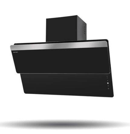 هود شیشه‌ای پرنیان مدل PH1907 – سایز 90 سانتی‌متر، دو محفظه مکش (بالا و پایین) با طراحی مدرن